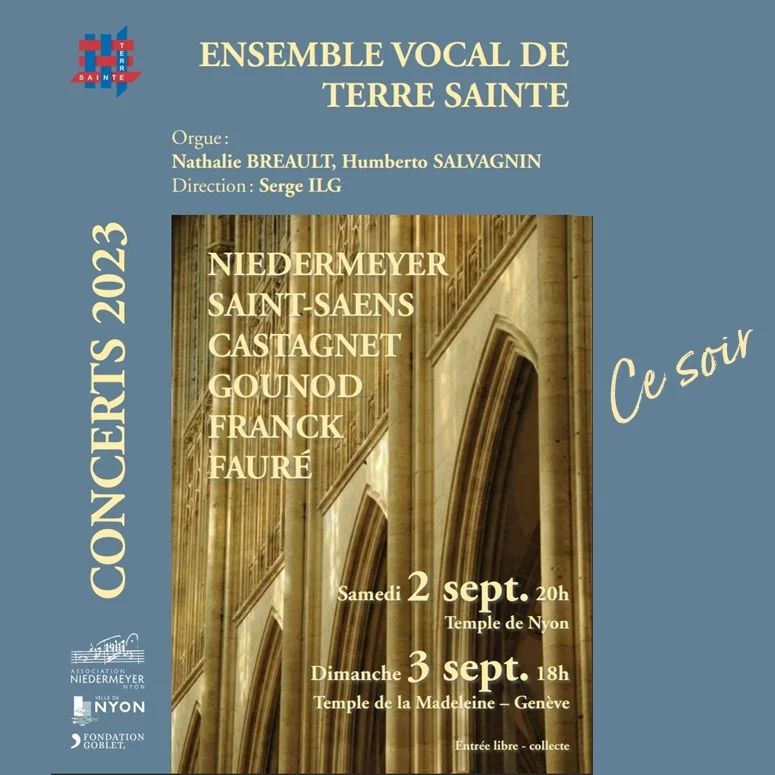 Ensemble vocal de Terre Sainte
Concert au Temple de la Madeleine le dimanche, 3 septembre à 18h
Entrée libre - collecte
Orgue : Nathalie Breault, Humberto Salvagnin
Direction Serge Ilg
#ensemblevocaldeterresainte #musique #concert #orgue #ensemblevocal #nathaliebreault #humbertosalvagnin #sergeilg #egliseouverte #espacemadeleine #templedelamadeleine #geneve #temple #protestant #reformée #epggeneve #genfreformiert @espacemadeleine @epg_geneve