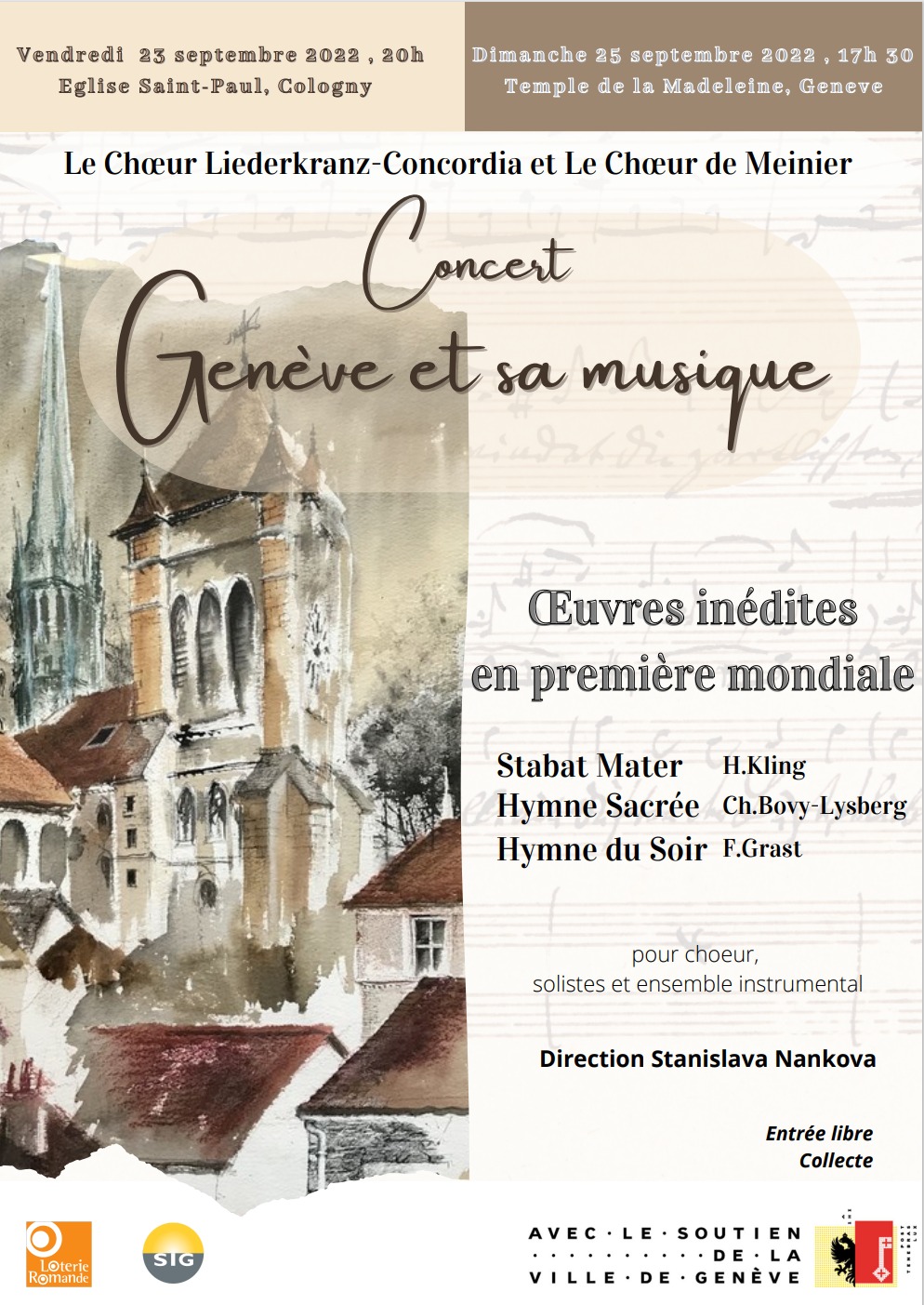 Concert Genève et sa musique - Œuvres inédites