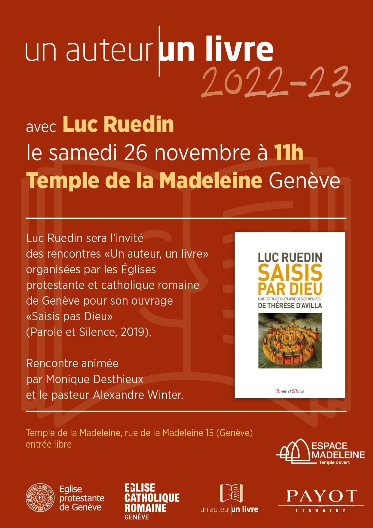 Un auteur / un livre : Luc Ruedin présente 
