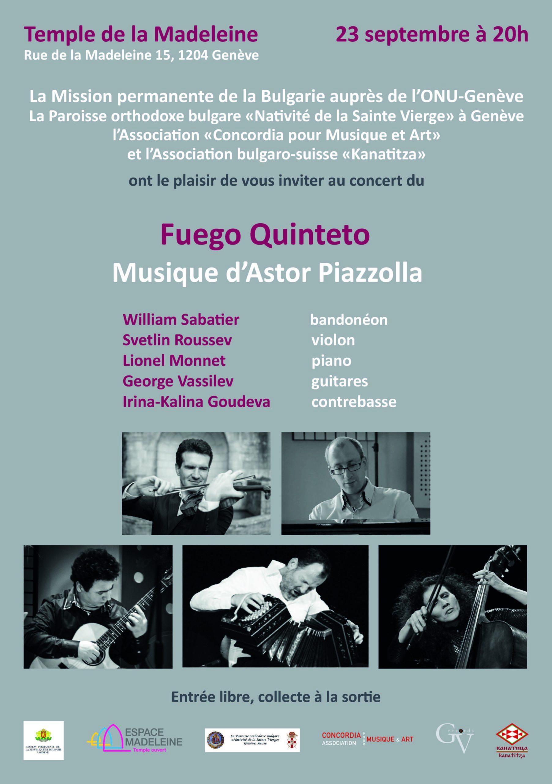 Fuego Quinteto - Concert autour d'Astor Piazzolla