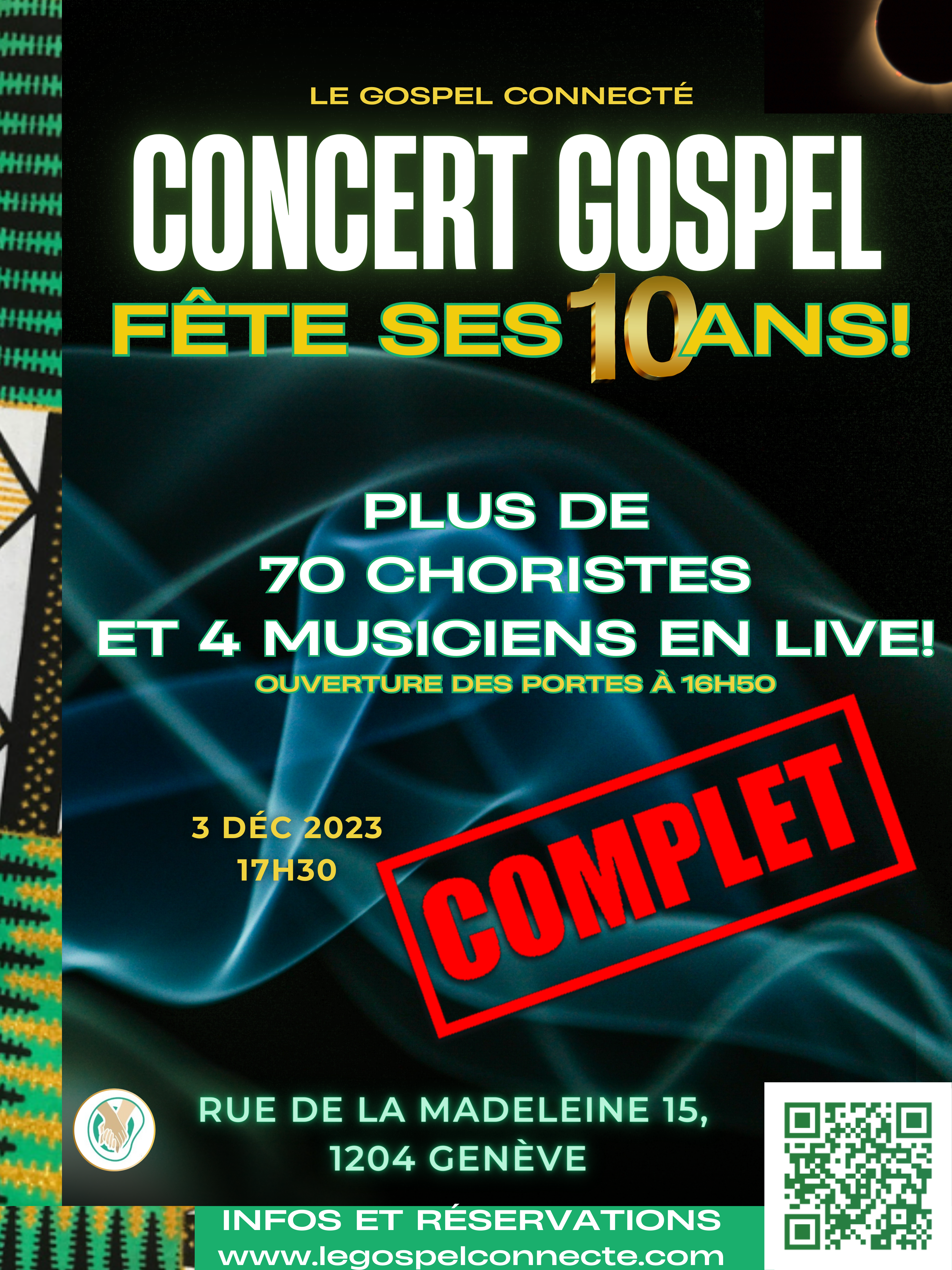 COMPLET !!! Le Gospel Connecté fête ses 10 ans avec un concert d'exception COMPLET!!!