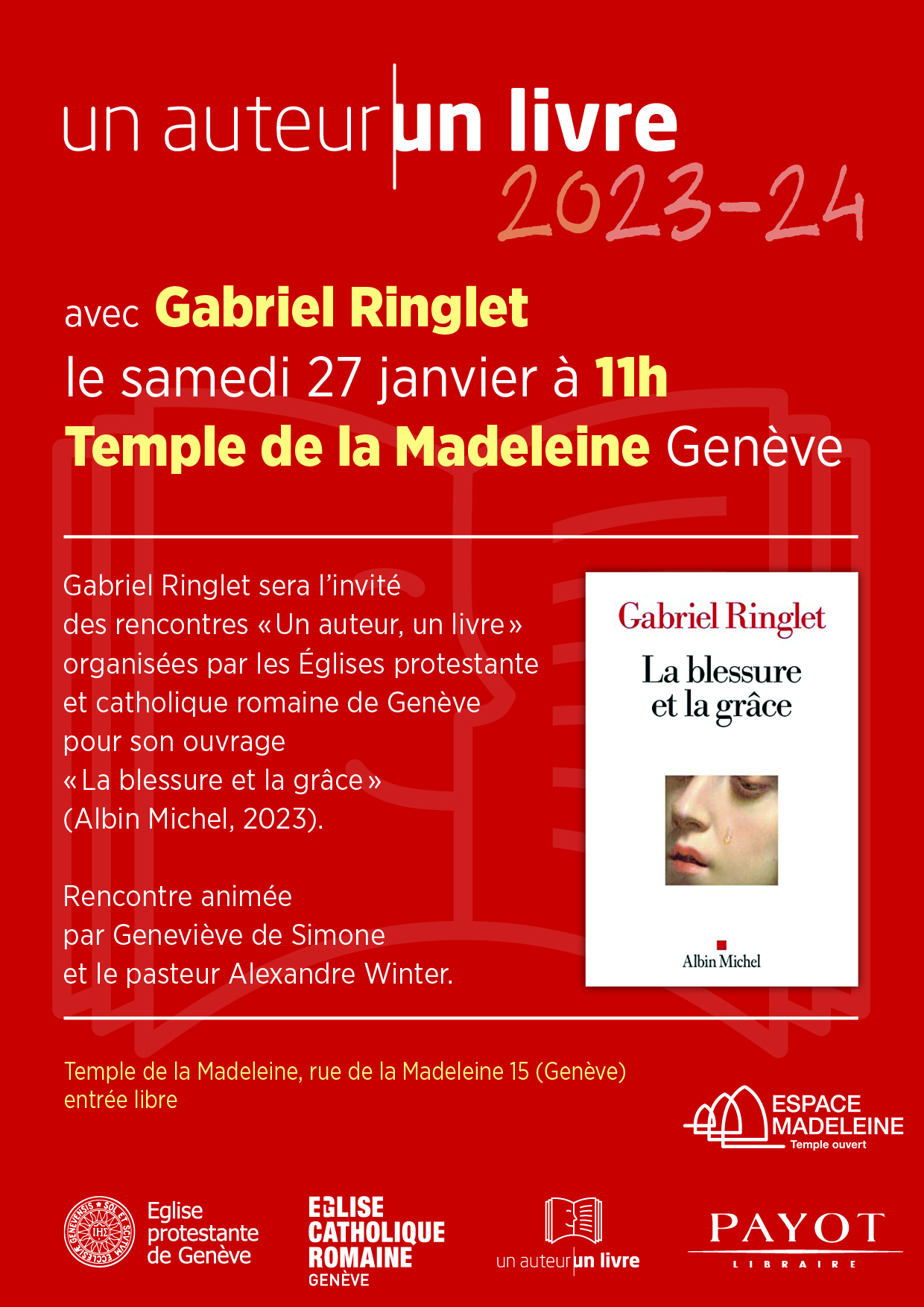 Un auteur / un livre: Gabriel Ringlet présente 