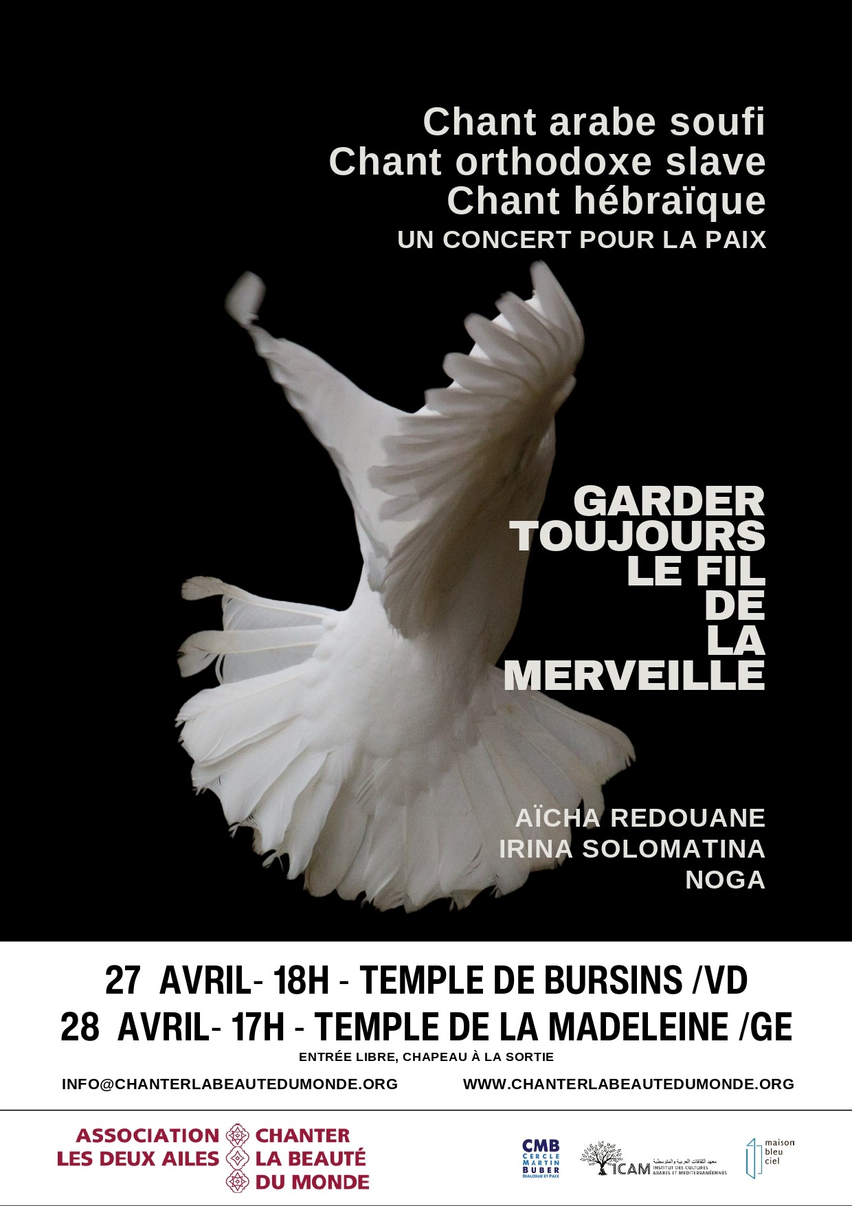 Concert pour la paix à 3 voix