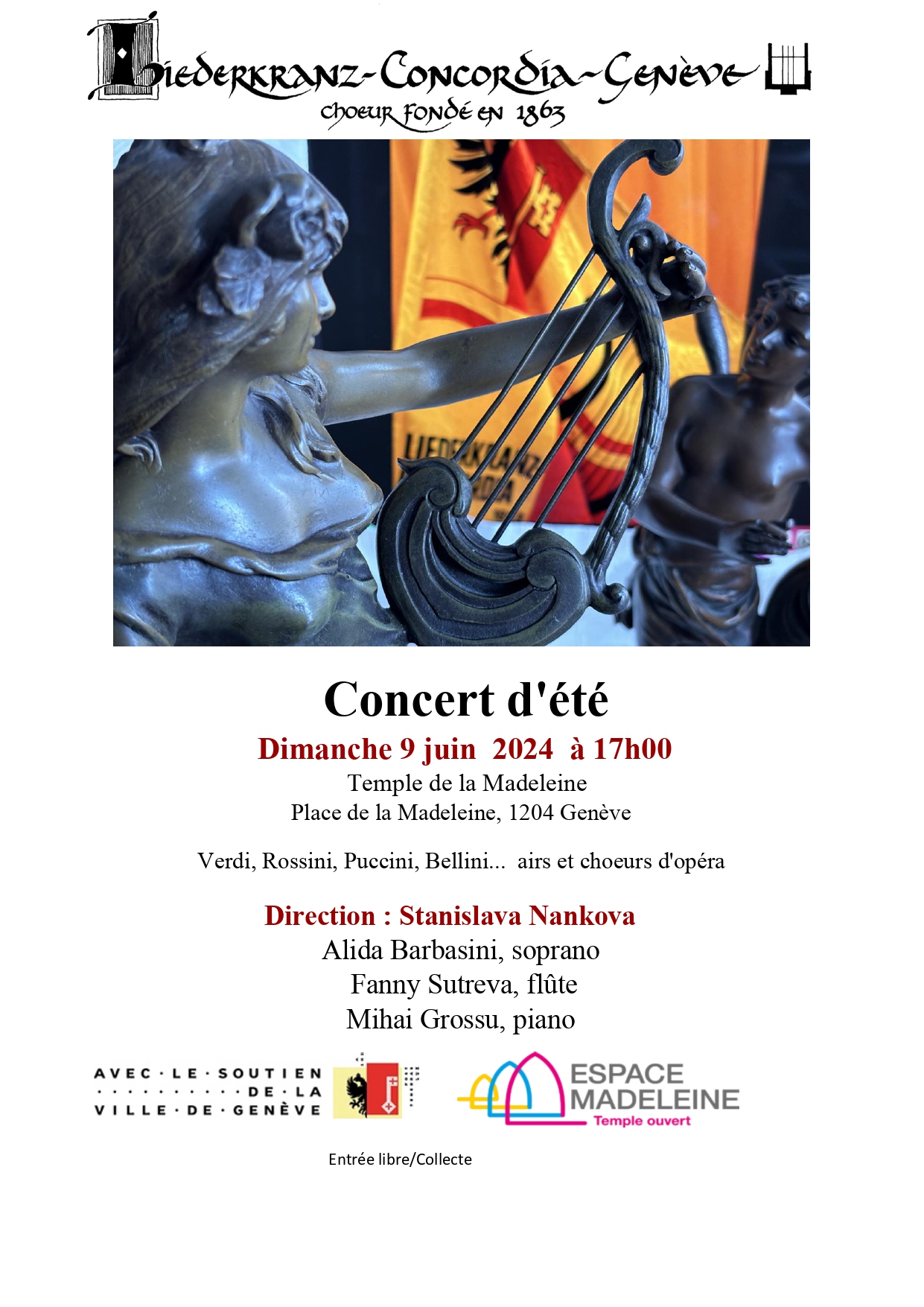 Concert d'été du Choeur Liederkranz Concordia